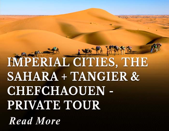 Imperial cities, The Sahara + Tangier and Chefchaouen - Private Tour